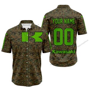 LIMITED EDITION PRODUCTS - US MARINE V1 - KAWASAKI RACING V1 - CUSTOM NAME - BUTTON SHIRT