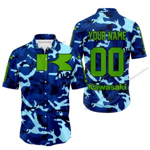 LIMITED EDITION PRODUCTS - US NAVY V1 - KAWASAKI RACING V1 - CUSTOM NAME - BUTTON SHIRT