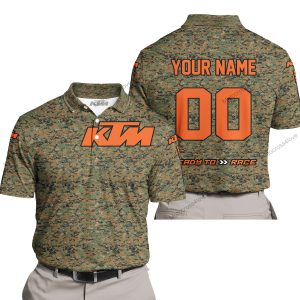 LIMITED EDITION PRODUCTS - US MARINE V1 - KTM RACING V1 - CUSTOM NAME - POLO SHIRT