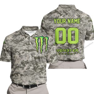 LIMITED EDITION PRODUCTS - US ARMY - MONSTER ENERGY RACING V1 - CUSTOM NAME - POLO SHIRT