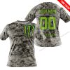 LIMITED EDITION PRODUCTS - US ARMY - MONSTER ENERGY RACING V1 - CUSTOM NAME - T-SHIRT