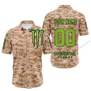 LIMITED EDITION PRODUCTS - US MARINE - MONSTER ENERGY RACING V1 - CUSTOM NAME - BUTTON SHIRT