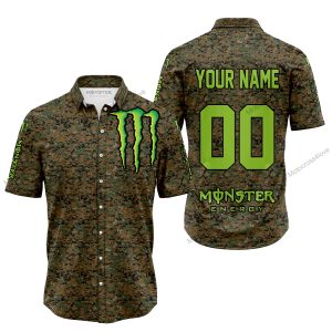 LIMITED EDITION PRODUCTS - US MARINE V1 - MONSTER ENERGY RACING V1 - CUSTOM NAME - BUTTON SHIRT
