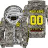 LIMITED EDITION PRODUCTS - US ARMY - ROCKSTAR ENERGY RACING V1 - CUSTOM NAME - FLEECE ZIP HOODIE