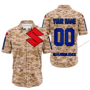LIMITED EDITION PRODUCTS - US MARINE - SUZUKI RACING V1 - CUSTOM NAME - BUTTON SHIRT