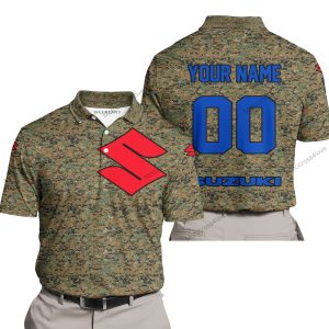 LIMITED EDITION PRODUCTS - US MARINE V1 - SUZUKI RACING V1 - CUSTOM NAME - POLO SHIRT
