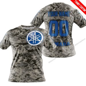 LIMITED EDITION PRODUCTS - US ARMY - YAMAHA BLUE RACING V1 - CUSTOM NAME - T-SHIRT