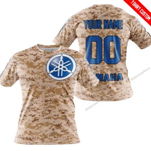 LIMITED EDITION PRODUCTS - US MARINE - YAMAHA BLUE RACING V1 - CUSTOM NAME - T-SHIRT