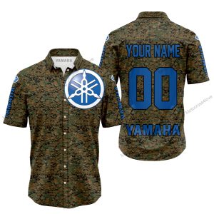 LIMITED EDITION PRODUCTS - US MARINE V1 - YAMAHA BLUE RACING V1 - CUSTOM NAME - BUTTON SHIRT