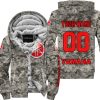 LIMITED EDITION PRODUCTS - US ARMY - YAMAHA RED RACING V1 - CUSTOM NAME - FLEECE ZIP HOODIE