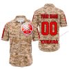 LIMITED EDITION PRODUCTS - US MARINE - YAMAHA RED RACING V1 - CUSTOM NAME - BUTTON SHIRT