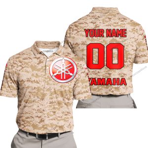LIMITED EDITION PRODUCTS - US MARINE - YAMAHA RED RACING V1 - CUSTOM NAME - POLO SHIRT