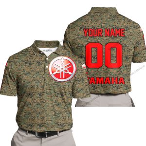 LIMITED EDITION PRODUCTS - US MARINE V1 - YAMAHA RED RACING V1 - CUSTOM NAME - POLO SHIRT
