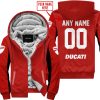 CUSTOM NAME RACING - LIMITED EDITION - DUCATI - RED V2 - FLEECE ZIP HOODIE