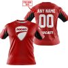 CUSTOM NAME RACING - LIMITED EDITION - DUCATI - RED V2 - T-SHIRT