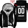 CUSTOM NAME RACING - LIMITED EDITION - DUCATI - WHITE - FLEECE ZIP HOODIE