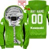 CUSTOM NAME RACING - LIMITED EDITION - KAWASAKI - GREEN V2 - FLEECE ZIP HOODIE