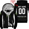 CUSTOM NAME RACING - LIMITED EDITION - MONSTER - WHITE - FLEECE ZIP HOODIE