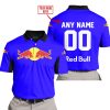 CUSTOM NAME RACING - LIMITED EDITION - REDBULL - BLUE - POLO SHIRT