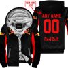 CUSTOM NAME RACING - LIMITED EDITION - REDBULL - RED - FLEECE ZIP HOODIE