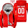 CUSTOM NAME RACING - LIMITED EDITION - REDBULL - RED V2 - FLEECE ZIP HOODIE