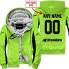 CUSTOM NAME RACING - LIMITED EDITION - ALPINESTARS - GREEN 1 V2 - FLEECE ZIP HOODIE