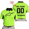 CUSTOM NAME RACING - LIMITED EDITION - ALPINESTARS - GREEN 1 V2 - POLO SHIRT
