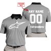 CUSTOM NAME RACING - LIMITED EDITION - ALPINESTARS - GREY V2 - POLO SHIRT
