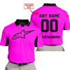 CUSTOM NAME RACING - LIMITED EDITION - ALPINESTARS - PINK V2 - POLO SHIRT