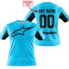 CUSTOM NAME RACING - LIMITED EDITION - ALPINESTARS - SKY BLUE V2 - T-SHIRT