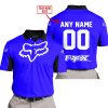 CUSTOM NAME RACING - LIMITED EDITION - FOX RACING V2 - BLUE - POLO SHIRT