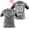 CUSTOM NAME RACING - LIMITED EDITION - FOX RACING V2 - GREY - T-SHIRT