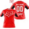 CUSTOM NAME RACING - LIMITED EDITION - FOX RACING V2 - RED - T-SHIRT