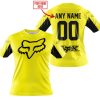 CUSTOM NAME RACING - LIMITED EDITION - FOX RACING V2 - YELLOW - T-SHIRT