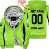 CUSTOM NAME RACING - LIMITED EDITION - CAN AM - GREEN 1 V2 - FLEECE ZIP HOODIE