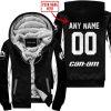 CUSTOM NAME RACING - LIMITED EDITION - CAN AM - WHITE - FLEECE ZIP HOODIE