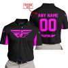 CUSTOM NAME RACING - LIMITED EDITION - FLY RACING- PINK - POLO SHIRT