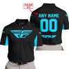 CUSTOM NAME RACING - LIMITED EDITION - FLY RACING- SKY BLUE - POLO SHIRT