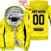 CUSTOM NAME RACING - LIMITED EDITION - ROCKSTAR V2 - YELLOW - FLEECE ZIP HOODIE