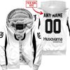 CUSTOM NAME RACING - LIMITED EDITION - HUSQVARNA - WHITE V2 - FLEECE ZIP HOODIE