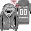 CUSTOM NAME RACING - LIMITED EDITION - SEA DOO - GREY V2 - FLEECE ZIP HOODIE