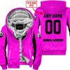 CUSTOM NAME RACING - LIMITED EDITION - SEA DOO - PINK V2 - FLEECE ZIP HOODIE