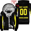 CUSTOM NAME RACING - LIMITED EDITION - SEA DOO - YELLOW - FLEECE ZIP HOODIE