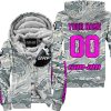 LIMITED EDITION PRODUCTS - US AIR PORCE - CAN AM RACING - CUSTOM NAME - PINK - FLEECE ZIP HOODIE