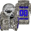 LIMITED EDITION PRODUCTS  - US ARMY - CAN AM RACING - CUSTOM NAME - BLUE - FLEECE ZIP HOODIE