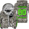 LIMITED EDITION PRODUCTS  - US ARMY - CAN AM RACING - CUSTOM NAME - GREEN - FLEECE ZIP HOODIE
