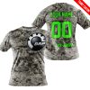 LIMITED EDITION PRODUCTS  - US ARMY - CAN AM RACING - CUSTOM NAME - GREEN - T-SHIRT