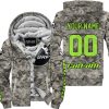 LIMITED EDITION PRODUCTS  - US ARMY - CAN AM RACING - CUSTOM NAME - GREEN 1 - FLEECE ZIP HOODIE