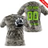 LIMITED EDITION PRODUCTS  - US ARMY - CAN AM RACING - CUSTOM NAME - GREEN 1 - T-SHIRT