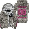 LIMITED EDITION PRODUCTS  - US ARMY - CAN AM RACING - CUSTOM NAME - PINK 1 - FLEECE ZIP HOODIE